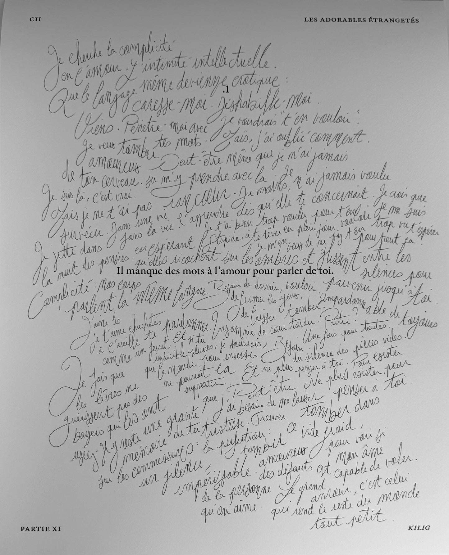 Il manque des mots à l'amour